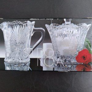New Elegant Glass Set of Sugar and Milk Holders, Studio Nova